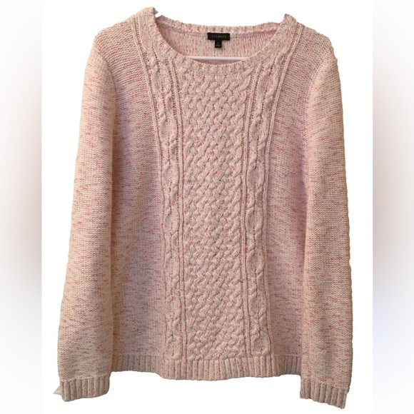 Talbots Pink Mixed Cable Knit Marled Popover Cozy
Sweater Top - Picture 1 of 12